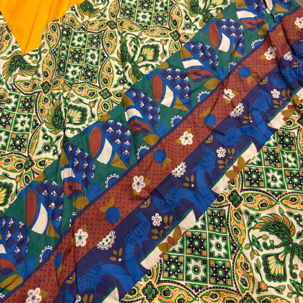 Vintage 70s Rinky Dink California Boho Maxi Skirt Patchwork Floral Print Medium - Picture 2 of 8